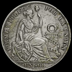 Peru 1896 Silver 1 Sol Reverse