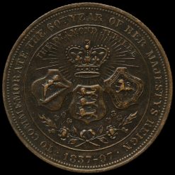 1897 Queen Victoria Copper Diamond Jubilee Medal by H Grueber & Co Reverse
