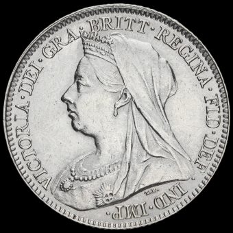 1898 Queen Victoria Veiled Head Silver Sixpence Obverse