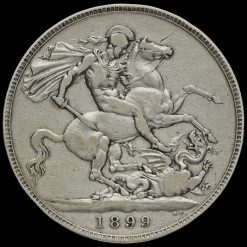 1899 Queen Victoria Veiled Head Silver LXII Crown Reverse