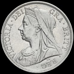 1901 Queen Victoria Veiled Head Silver Half Crown Obverse