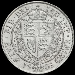 1901 Queen Victoria Veiled Head Silver Half Crown Reverse