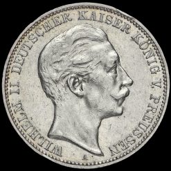 German States, Prussia Wilhelm II 1911A Silver 3 Mark Obverse