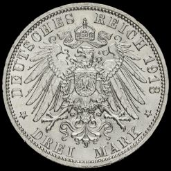 German States, Prussia 1913 Wilhelm II Silver 3 Mark Reverse