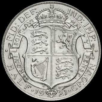 1921 George V Silver Half Crown Reverse