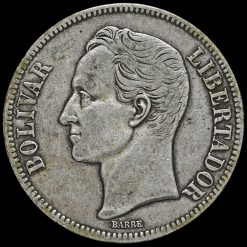 Venezuela 1935 Silver 5 Bolívares