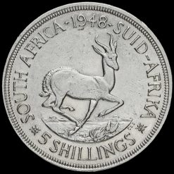 South Africa 1948 Silver 5 Shillings Coin Reverse