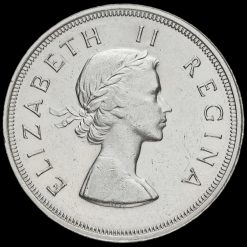 South Africa 1957 Silver 5 Shillings Coin Obverse