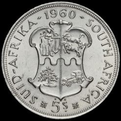 South Africa 1960 Silver 5 Shillings Coin Reverse