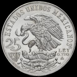 Mexico 1968 Olympic Games Silver 25 Pesos Coin Obverse