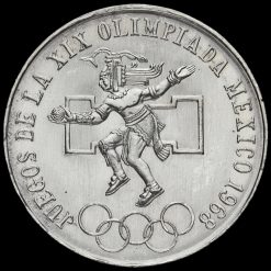 Mexico 1968 Olympic Games Silver 25 Pesos Coin Reverse