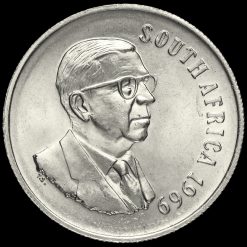 South Africa 1969 Silver 1 Rand Obverse