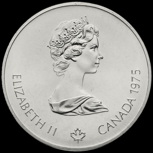 Canada 1975 .925 Silver 10 Dollars, Montreal Olympics, Canoeing Obverse
