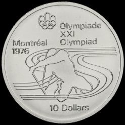 Canada 1975 .925 Silver 10 Dollars, Montreal Olympics, Canoeing Reverse