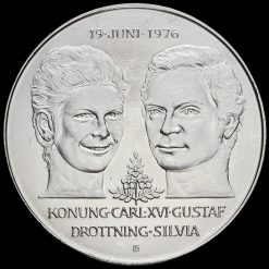 Sweden 1976 King Charles XVI Gustaf Silver 50 Kronor Obverse