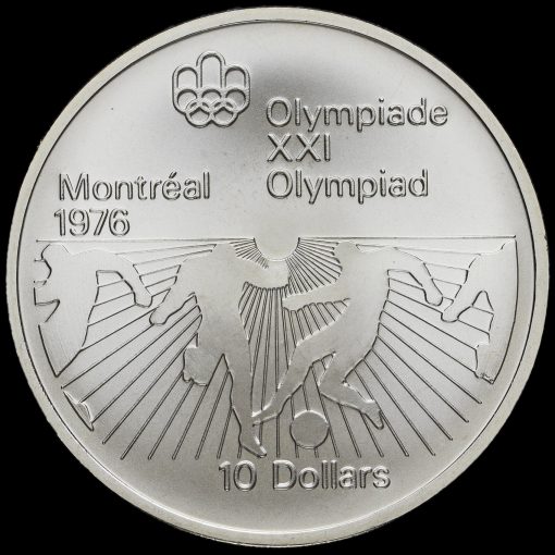 Canada 1975 .925 Silver 10 Dollars, Montreal Olympics, Football Reverse
