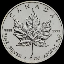 Canada 1995 Elizabeth II Maple Leaf 1oz .999 Silver 5 Dollar Coin Reverse