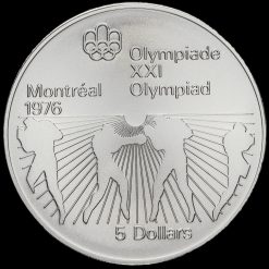 Canada 1976 .925 Silver 5 Dollars, Montreal Olympics, Boxing Reverse