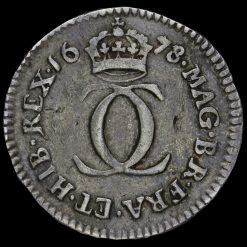 1678/6 Charles II Early Milled Silver Maundy Twopence Reverse