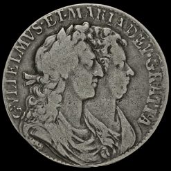 1689 William and Mary Early Milled Silver Half Crown Obverse
