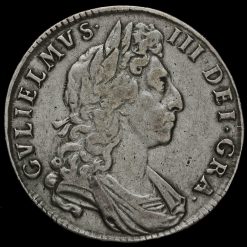 1698 William III Early Milled Silver Decimo Half Crown Obverse