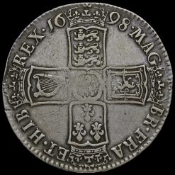 1698 William III Early Milled Silver Decimo Half Crown Reverse