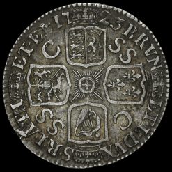 1723 George I Early Milled Silver SSC Shilling Reverse