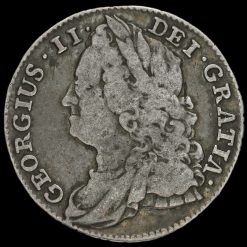 1743 George II Early Milled Silver Sixpence Obverse