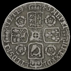 1743 George II Early Milled Silver Sixpence Reverse