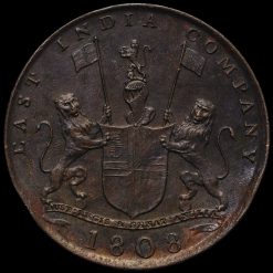 British India 1808 10 Cash Coin Obverse