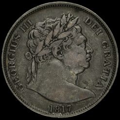 1817 George III Milled Silver 'Bull Head' Half Crown Obverse