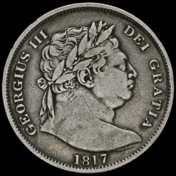 1817 George III Milled Silver 'Bull Head' Half Crown Obverse