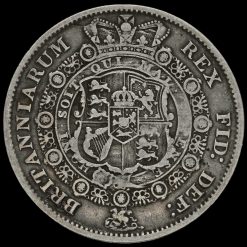 1817 George III Milled Silver 'Bull Head' Half Crown Reverse