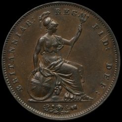 1853 Queen Victoria Young Head Copper Penny Reverse