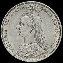 1887 Queen Victoria Jubilee Head Silver Sixpence Obverse