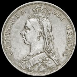1887 Queen Victoria Jubilee Head Silver Half Crown Obverse