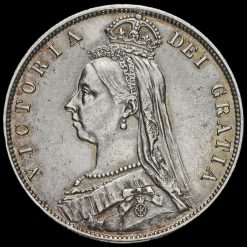 1887 Queen Victoria Jubilee Head Silver Half Crown Obverse