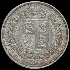 1887 Queen Victoria Jubilee Head Silver Half Crown Reverse