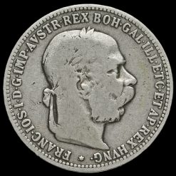 Austrian Empire, Franz Joseph I Silver 1 Corona Coin Obverse