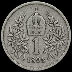Austrian Empire, Franz Joseph I Silver 1 Corona Coin Reverse