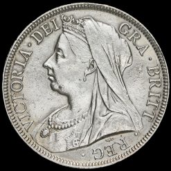 1895 Queen Victoria Veiled Head Silver Half Crown Obverse