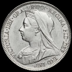 1897 Queen Victoria Veiled Head Silver Sixpence Obverse
