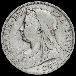 1897 Queen Victoria Veiled Head Silver Half Crown Obverse