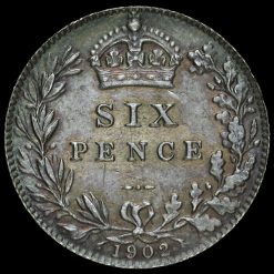 1902 Edward VII Silver Sixpence Reverse