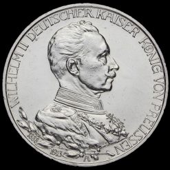 German States, Prussia 1913 Wilhelm II Silver 3 Mark Obverse