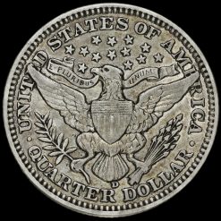 USA 1914 D Barber Silver Quarter Dollar Reverse