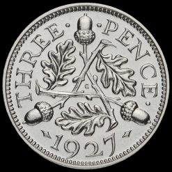 1927 George V Silver Proof Threepence Reverse
