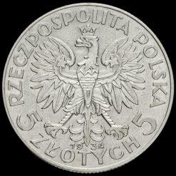 Poland 1934 Silver 5 Zlotych Obverse