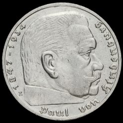 Germany 1936 Silver 5 Reichsmark Reverse
