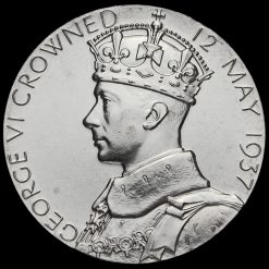 1937 King George VI and Queen Elizabeth Silver Coronation Medal Obverse